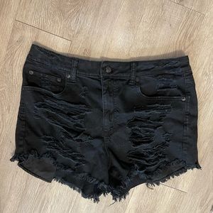 American Eagle Ripped Black Shorts